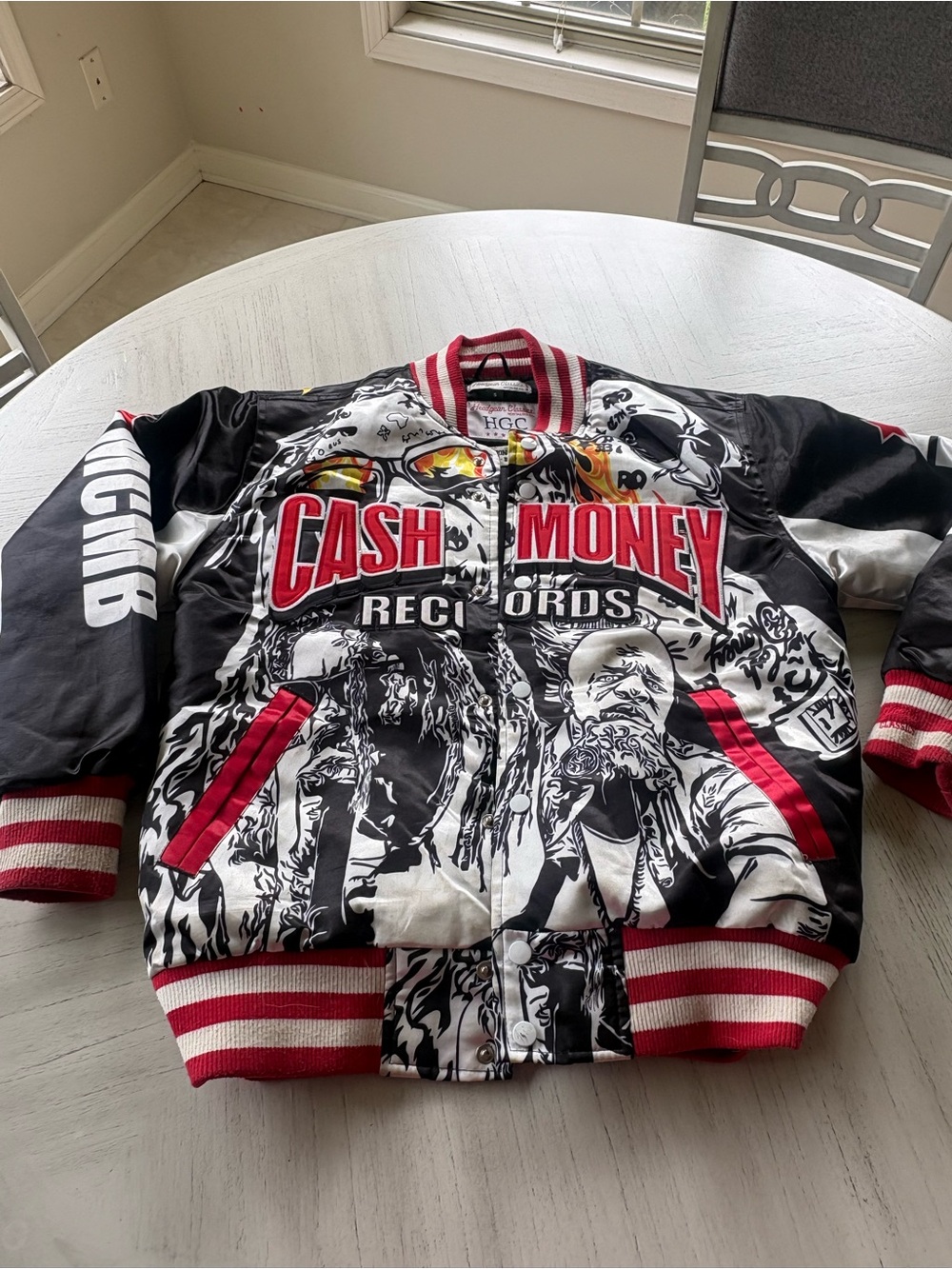 Cash Money Records Black & Red Graphic Bomber Jacket